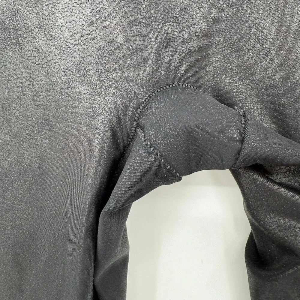 Spanx Faux‎ Leather Leggings High Rise Waist Power Waistband Shaping Black large